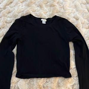 Bozzolo black cropped long sleeve shirt